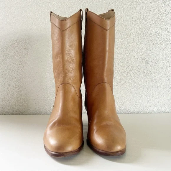 Vintage Gucci Cowboy Western Boots Interlocking GG Logo Tan Beige Size US 6.5 - Picture 6 of 13